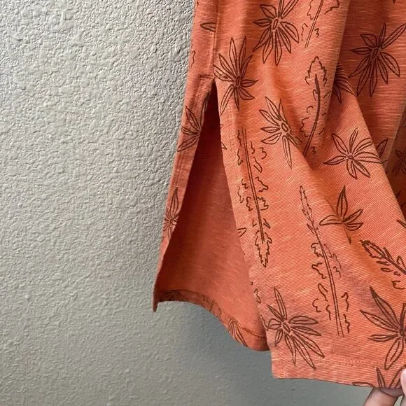 Toad & Co Midi Dress Size XS Samba Paseo Tencel Organic Cotton Burnt Orange Palm - Picture 6 of 16
